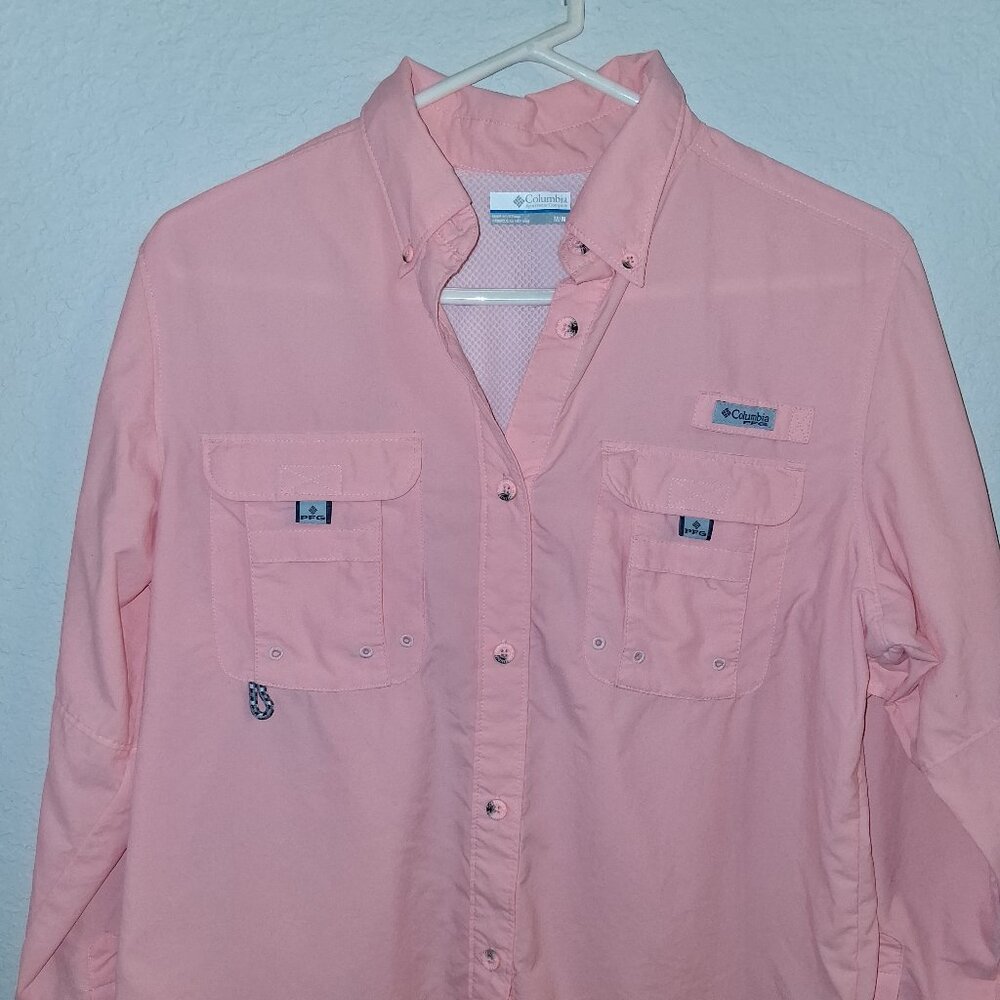 Columbia PFG Pink Golf Shirt Size M